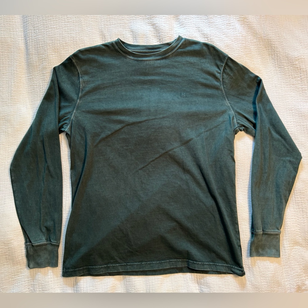 American Eagle Mens Green Standard Fit Basic Long Sleeve T-Shirt Size M